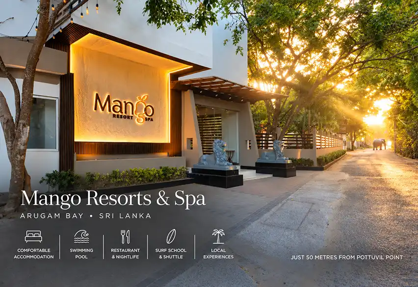 Mango Resorts & Spa hotel in Arugam Bay near Pottuvil Point